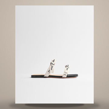 Dior Strap Sandals White Embroidered Cotton & Black Lambskin KDO681LEC_S900 158715027 [P]