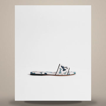 DIOR Riviera Dway Slide Blau & Weiß mit Stickerei aus Baumwolle KCO610BOW_S60W 158715033 [P]