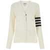 THOM BROWNE ミラノ クラシック Vネック ウール カーディガン ホワイト 00014 100 54756012 [P]