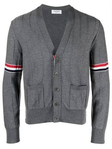 THOM BROWNE ウール リラックス Vネック アームバンド カーディガン MKC519A Y1002 035 133071804 [P]