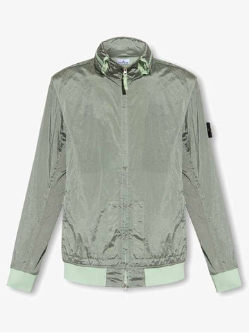 STONE ISLAND ナイロンメタルWatroTCインECONYLリサイクルジャケットバッジフード収納781541920 V0055 133073745 [P]