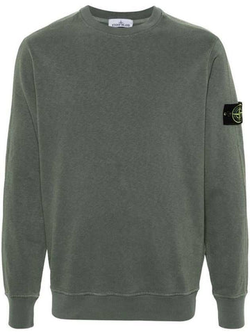 Stone Island Old Treatment Malfile Fleece Crewneck Sweatshirt Regular Fit Effect 133075062 [P]