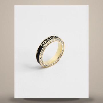 Dior Night Code Ring Gold Finish Metal & Crystal, Black Lacquer R2278WOMLQ_D307 158727215 [P]