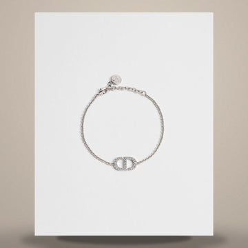 DIOR Petit CD Armband aus Silber-Finish-Metall & funkelndem Kristall 158727313 [P]