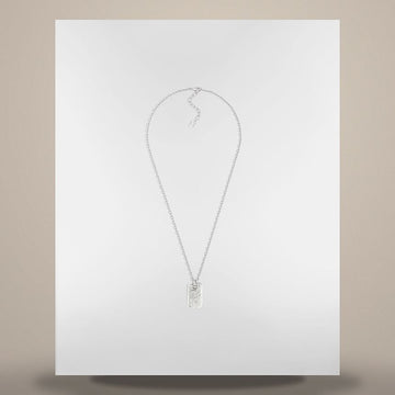 Dior Oblique Plate Pendant Necklace Silver Finish Brass N2812HOMMT_D000 158728300 [P]