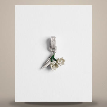 Dior Charming Lily of the Valley Pendant Silver & Green, White Lacquer 158730432 [P]