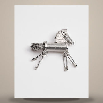 Dior Couture Charm Horse Brooch Silver V1820HOMST_D990 158730482 [P]