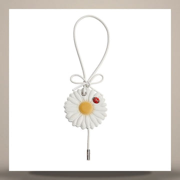 DIOR Daisy Bag Charm Gelb & Weiß Kalbsleder, Metall mit Silber-Finish, Rot & Schwarz Lack V1883WOMCL_D34Y 158730505 [P]