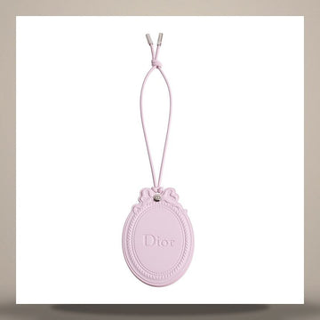 Dior Médallion Mirror Bag Charm Silver Finish Metal & Pink Calfskin 158730552 [P]