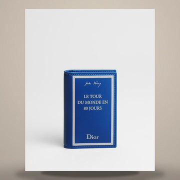DIOR Bifold-Kartenetui Blau & Weiß Buchdeckel Prägung Kalbsleder 158730555 [P]