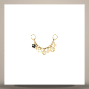 Dior 30 Montaigne Bag Charm Gold Finish Metal & Black Lacquer 158730564 [P]