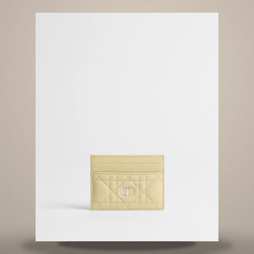 DIOR Karo Freesie Kartenetui Vanille Grain Cannage Kalbsleder 158730573 [P]