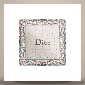 Dior Amour Revolution Flower 90 Square Scarf White Multi Color Silk Twill 158730628 [P]