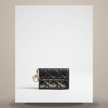 Dior Lady Bloom Card Wallet Black Cannage Lambskin S0011ONMJ_M900 158730634 [P]