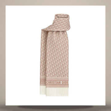 DIOR Oblique Schal Ecru & Rose des Vents Cashmere 158730635 [P]