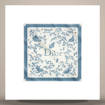 DIOR Twill-Silk-Quadrat-Tuch 90 Clover Weiß & Blau 62TJC090I679_C515 158730648 [P]