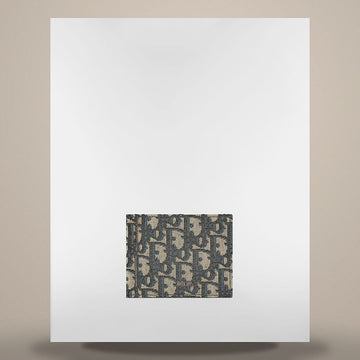 Dior Money Clip Wallet Beige & Black Oblique Jacquard 158730649 [P]