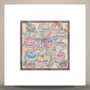 Dior Cake 90 Square Scarf Ivory Multi Color Silk Twill 158730659 [P]