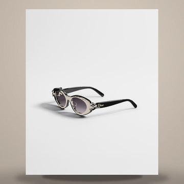Dior Clover B1F Sunglasses Shiny Black Oval 158730807 [P]