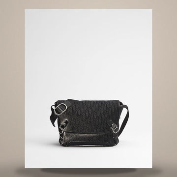 DIOR Jet Flap Messenger Bag Small Schwarz Oblique Jacquard 158730834 [P]