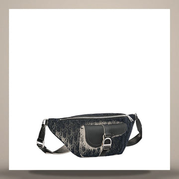Dior Saddle Heritage Belt Bag Black Oblique Jacquard & Black Grained Calfskin 158730831 [P]