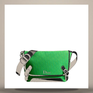 DIOR Jet Flap Strap Bag Medium Green Oblique Jacquard 158730844 [P]