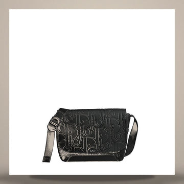 Dior Jet Flap Strap Bag Small Black Gravity Leather 158730852 [P]