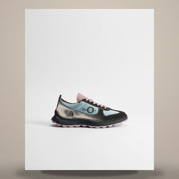 DIOR Squash Sneaker in Grau & Pink Veloursleder und hellblauem technischem Stoff 3SN364AAZ_H851 158730871 [P]