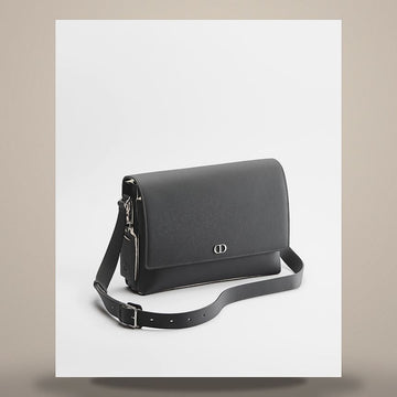 Dior CD Icon Flap Strap Bag Grey Flannel Matte Grain Calfskin 1ICPO402IDC_H08G 158730877 [P]