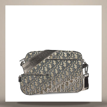 DIOR Saddle Triple Pouch Beige & Schwarz Jacquard 158730904 [P]