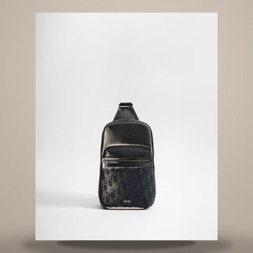 DIOR Rider Sling Bag Schwarz Oblique Jacquard & Schwarz Grain K指皮 1ESBO065YKS_H03E 158730908 [P]