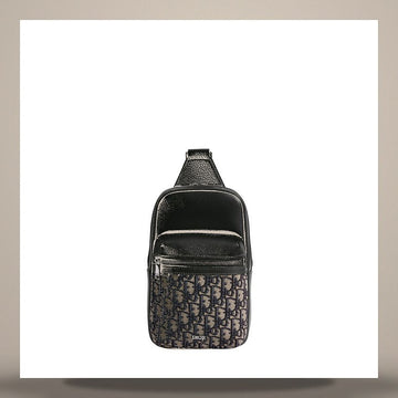 Dior Rider Sling Bag Beige & Black Oblique Jacquard, Black Grained Calfskin 1ESBO065YKS_H27E 158730911 [P]