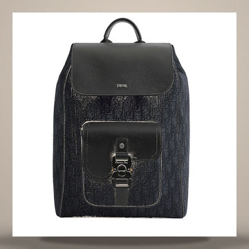 DIOR サドル フラップ バックパック ブラック オブリーク ジャカード & ブラック グレイン カーフレザー 1ADBA200YKS_H03E 158730917 [P]