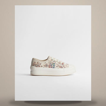 DIOR Walk and Plattform Sneakers Rose de Vents & Weißer e Lilac Bouquets Stickerei Baumwolle KCK545FLO_S62W 158730937 [P]