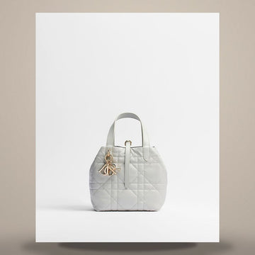 DIOR Reversible Vertikaler Tote Bag Klein Zwei-Ton Grau Pietro & Grau Flanell Macrocanvas Suppl Kalbsleder 158730940 [P]