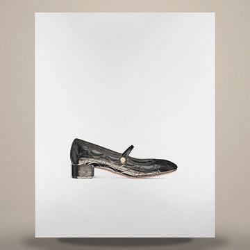 DIOR バレエ フラットシューズ ブラック キルティング カナージュ カーフレザー KDB892CQC_S900 158730951 [P]