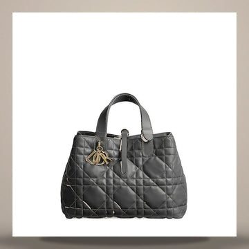 DIOR Tujour Tasche Medium Grau Flannel Makro Karo Kalbsleder M2821OSNW_M69G 158730954 [P]