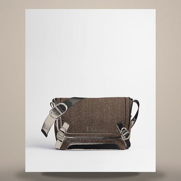 Dior Jet Flap Messenger Bag Medium Deep Brown Cotton Blend 1DBME214WCH_H107 158730969 [P]