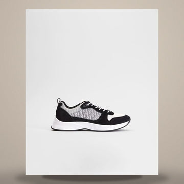 Dior B25 Runner Sneakers Black Suede & White Technical Mesh, Black Oblique Canvas 3SN259YUH_H960 158730971 [P]