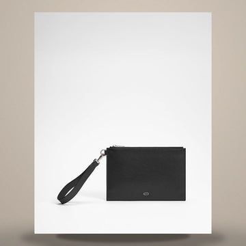 Dior A5 Pouch Black Grain Calfskin & CD Icon Signature 2ESCA548CDI_H00N 158730975 [P]