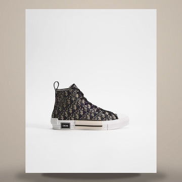 Dior B23 League High-Top Sneakers Beige & Black Oblique Jacquard 3SH126ZSA_H961 158730968 [P]