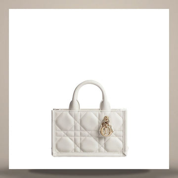 Dior Book Tote Mini Bag Latte Macrocannage Calfskin (21.5 x 13 x 7.5cm) S5573OWHP_M030 158730979 [P]