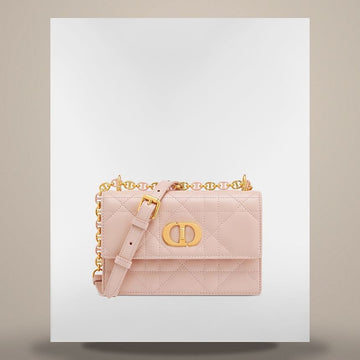 Dior Miss Caro Mini Bag Powder Pink Macro Cannage Lambskin S5169UDAX_M413 158731002 [P]