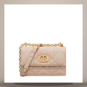 DIOR Miss Caro Mini Bag Powder Beige Macrocannage Lammleder S5169UDAX_M51U 158731006 [P]