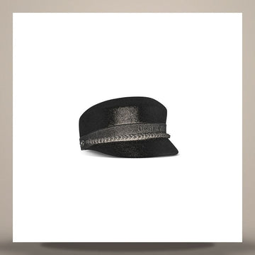DIOR Reise Kappe Schwarz Wolle Filz 158731022 [P]