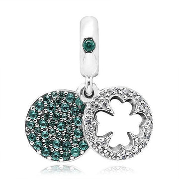Pandora Charm 797906NRGMX Darjeeling Four Leaf Clover Pendant and Dangle Silver Charm 40034585 [P]