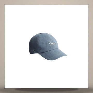 DIOR Kappe aus gewaschenem Baumwollflanell in Blau 683C907B6520_C580 158731028 [P]