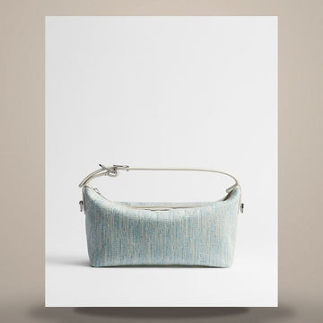 DIOR Nomade Pouch Celeste Blau & Beige Oblique Gewaschenes Jacquard 158731037 [P]