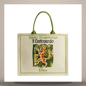 Dior Large Beige Multi-Color Book Tote Bag with Embroidery (16.5 x 13.8 x 7.1 in) 158731041 [P]