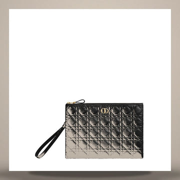 DIOR Caro Große Daily Pouch Schwarz Supple Cannage Kalbsleder 158731060 [P]